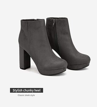 DREAM PAIRS Women's Stomp High Heel Ankle Boots
